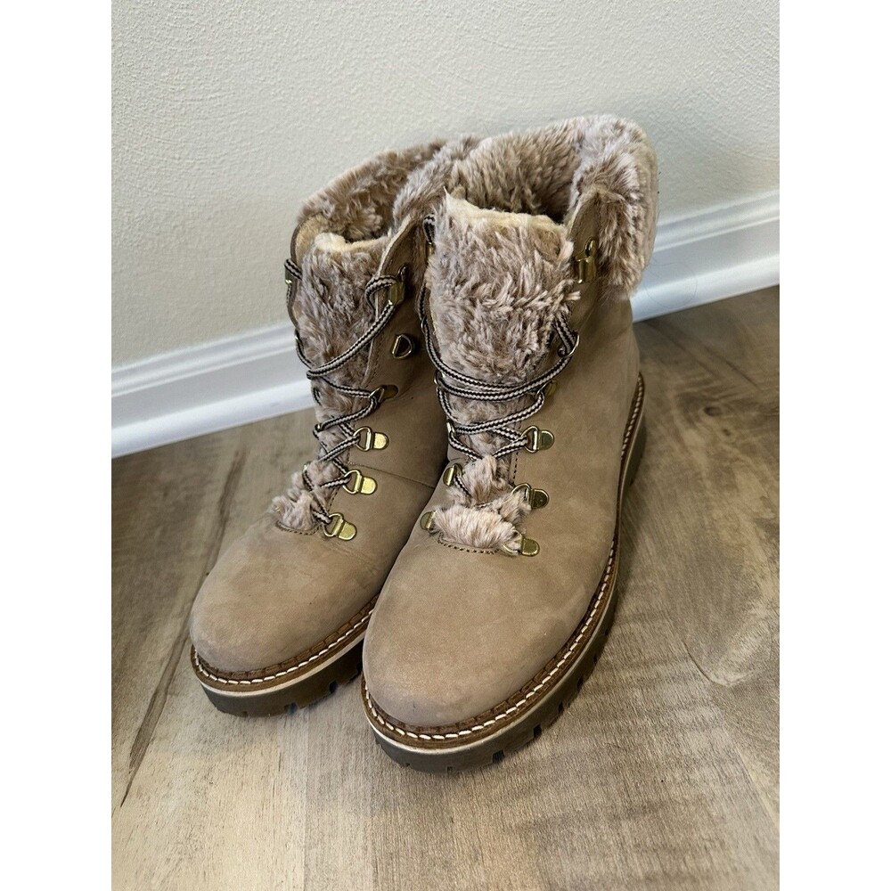 Avellini Women's Made in Portugal Cozy-Lined Lace-Up Suede Boots 8.5-9US/40EU